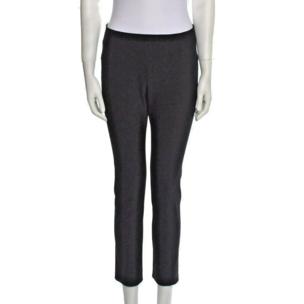 Veronica Beard Cropped Skinny Pants Size 6 Black Grosgrain Trim Mid-Rise